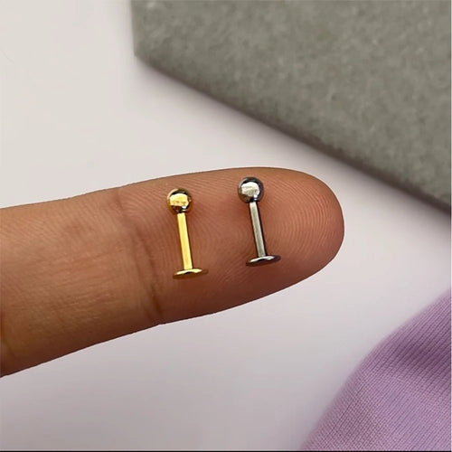 10Pcs G23 Ttianium 16G Labret Ear Lip Stud 2/2.5/3/4mm CZ Stone Cartilage Tragus Earring Tongue Studs Threaded Body Jewelry