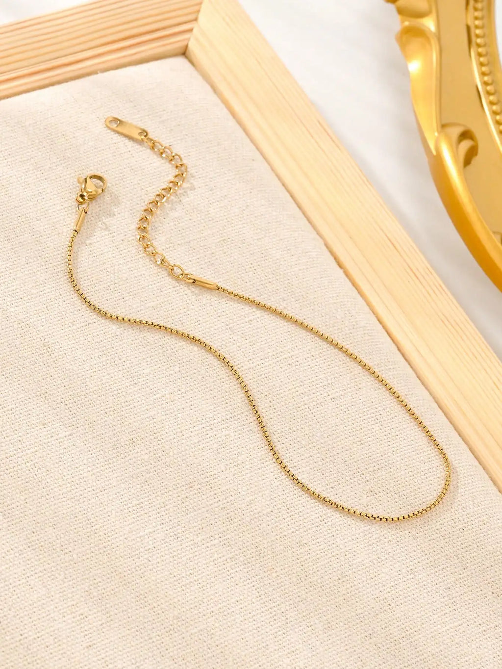 1pc Stainless Steel Minimalist Thin Chain Anklet For Women, Beach Vacation Style Jewelry