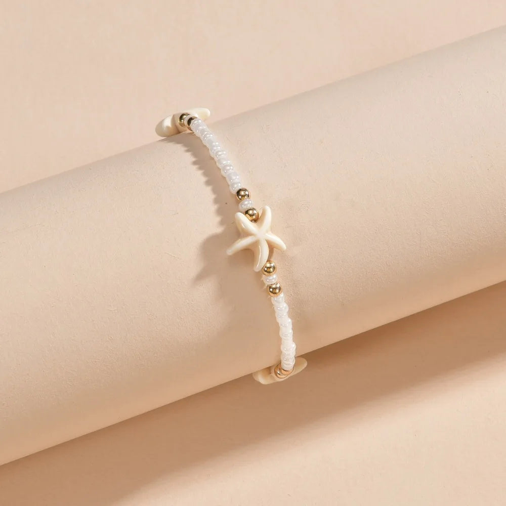 Bohemian Adjustable Starfish Anklet Bracelet Charm Braided Beach Foot Chain Vintage Women's Jewelry Gift