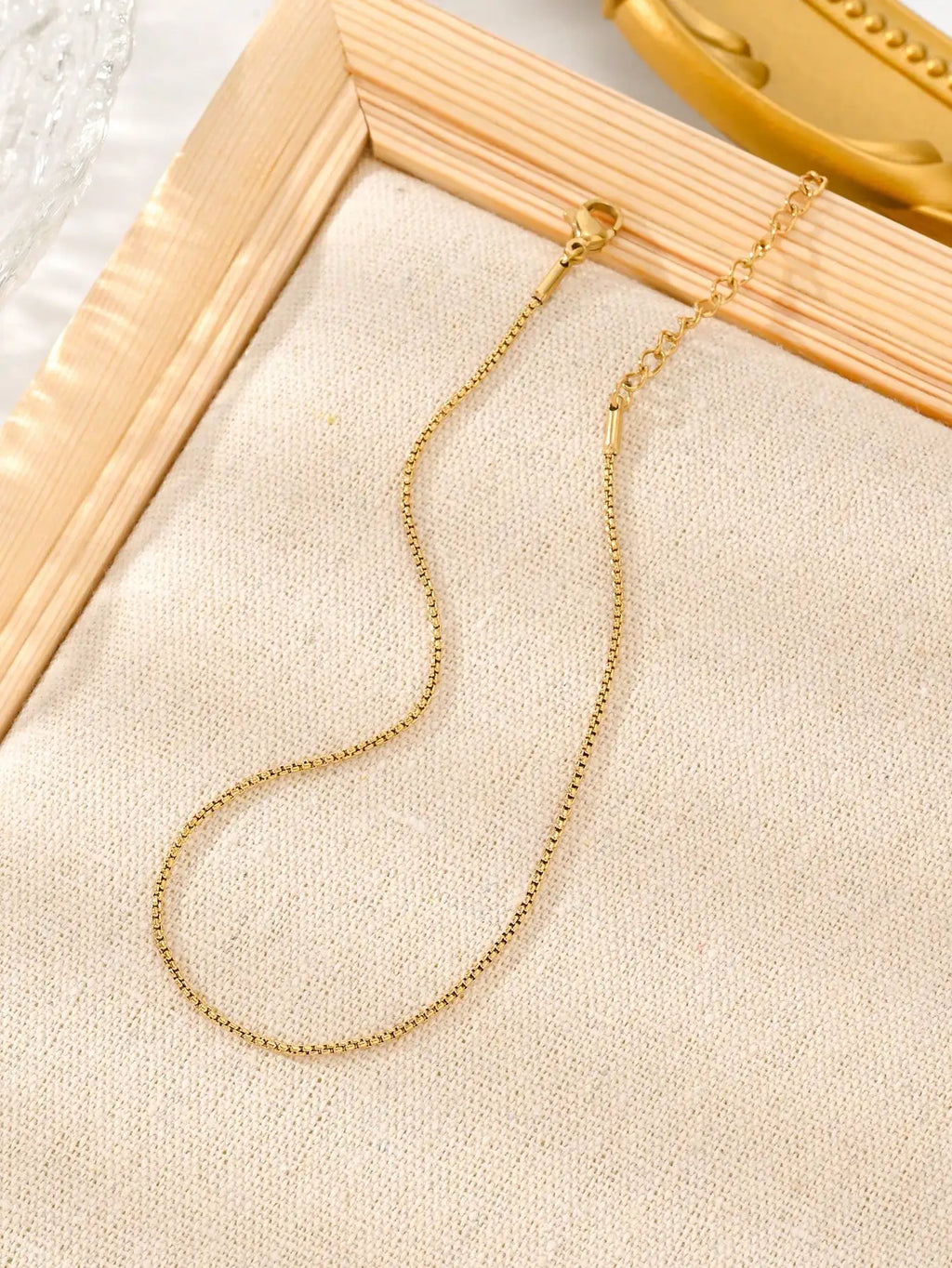 1pc Stainless Steel Minimalist Thin Chain Anklet For Women, Beach Vacation Style Jewelry