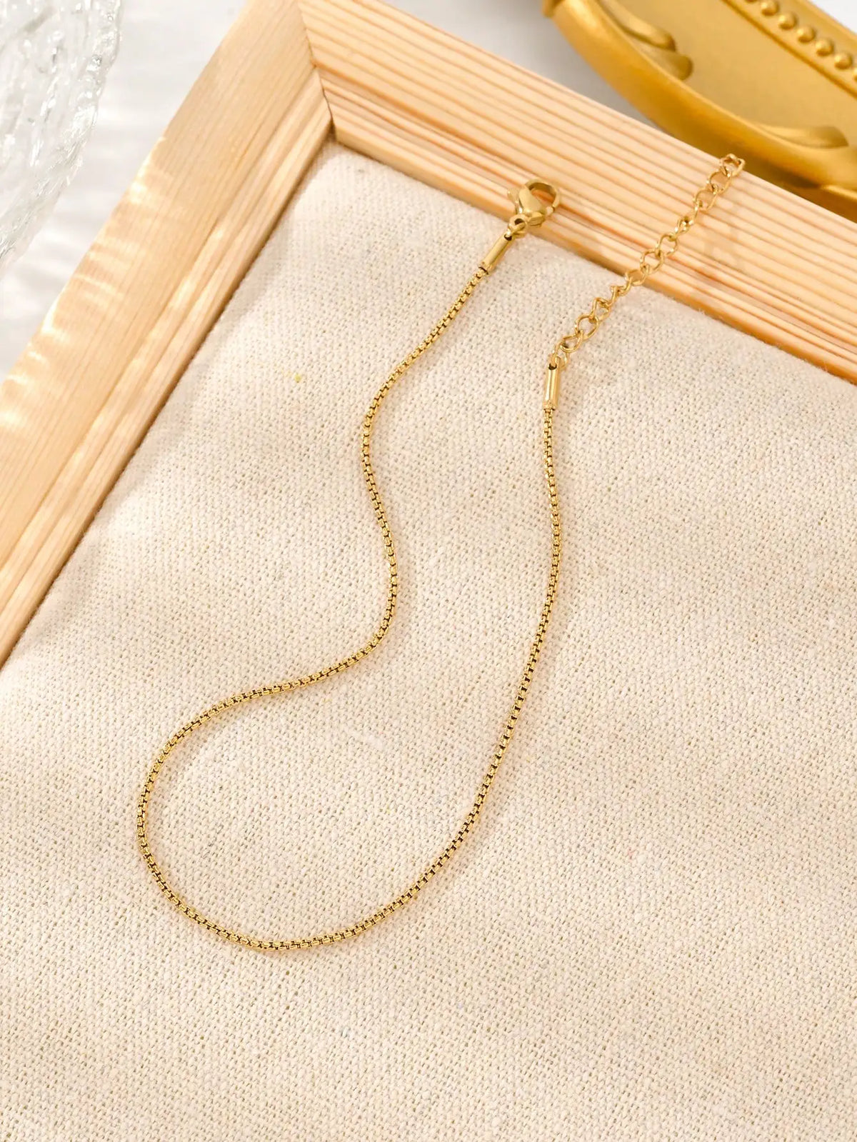 1pc Stainless Steel Minimalist Thin Chain Anklet For Women, Beach Vacation Style Jewelry