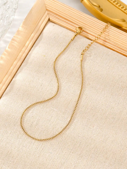 1pc Stainless Steel Minimalist Thin Chain Anklet For Women, Beach Vacation Style Jewelry